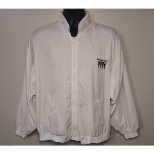 Vintage Celebrity Cruises Adult Medium Jacket White Windbreaker Hood Relax Fit